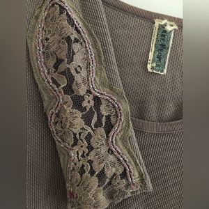 Free People brown thermal top